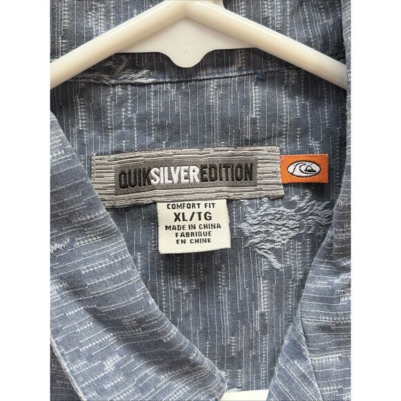 Quiksilver Edition Blue Pineapple Tropical Floral Silk Cotton Hawaiian Shirt XL - Picture 7 of 11